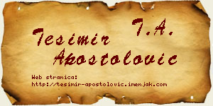 Tešimir Apostolović vizit kartica